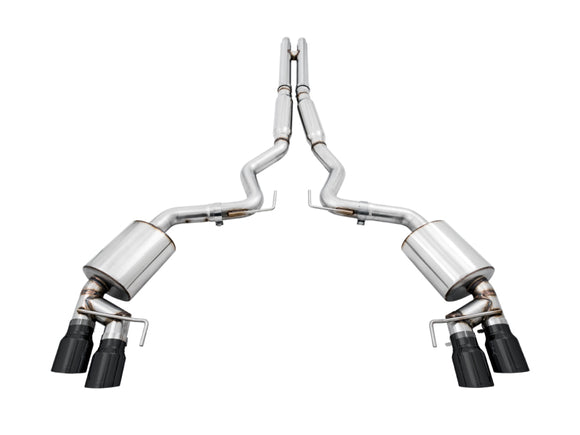AWE Tuning 2018+ Ford Mustang GT (S550) Cat-Back Exhaust - Touring Edition (Quad Diamond Black Tips)