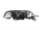 ANZO 1987-1993 Ford Mustang Crystal Headlights Black w/ Corner Lights 3pc-5