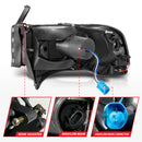 ANZO 94-02 Dodge RAM Crystal Headlight - w/ Light Bar Chrome Housing-13