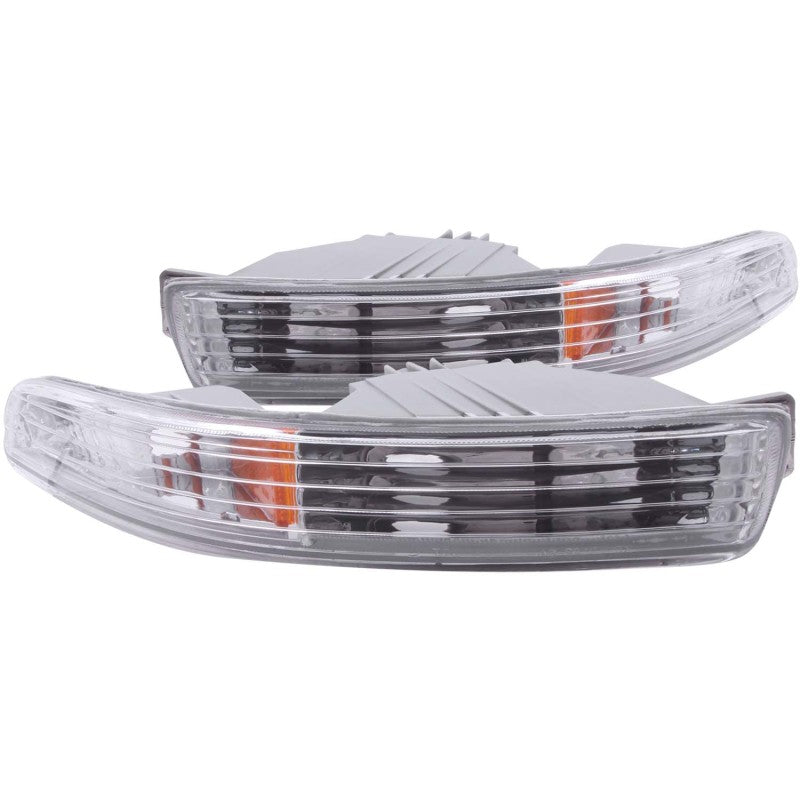 ANZO 1994-1997 Acura Integra Euro Parking Lights Chrome w/ Amber Reflector - 0