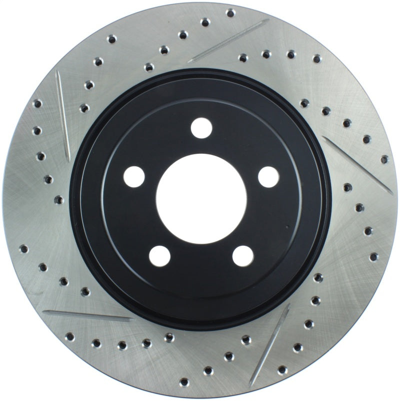 StopTech 05-09 Chrysler 300 (5.7L V8 exc SRT-8) Front Right Slotted & Drilled Rotor - 0