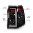 ANZO 07-17 Ford Expedition LED Taillights w/ Light Bar Black Housing Clear Lens-12