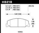 Hawk 84-85 Honda Accord / 88-00 Civic / 88-91 CRX 15mm DTC-60 Front Race Brake Pads-5