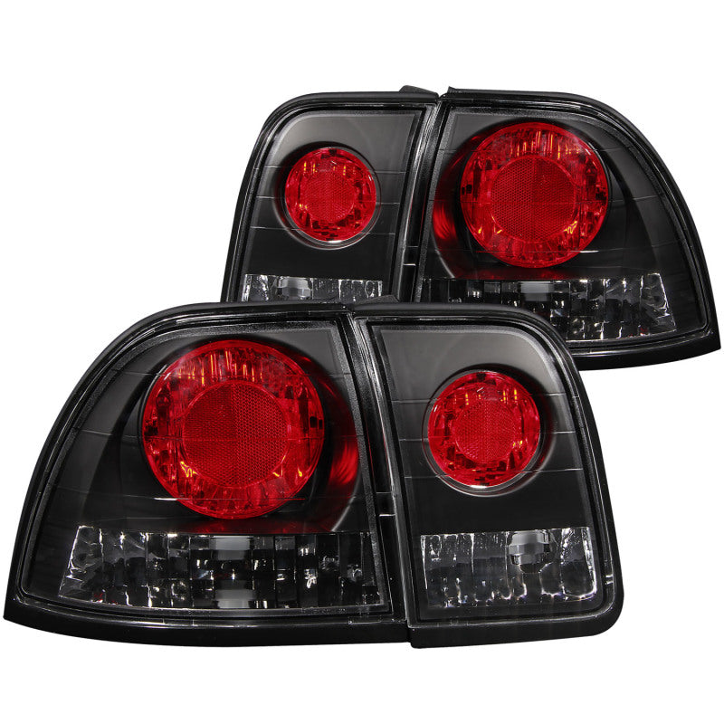 ANZO 1996-1997 Honda Accord Taillights Black - 0