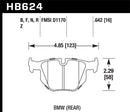 Hawk 06 BMW 330i/330xi / 07-09 335i / 07-08 335xi / 09 335d / 08-09 328i HP+ Street Rear Brake Pads-3