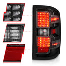 ANZO 15-19 Chevy Silverado 2500HD/3500HD (Factory Halogen Only) LED Tail Lights Black w/Clear Lens-12