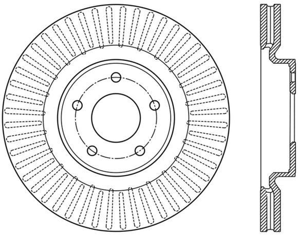 StopTech 13-15 Nissan Pathfinder Slotted Front Right Rotor