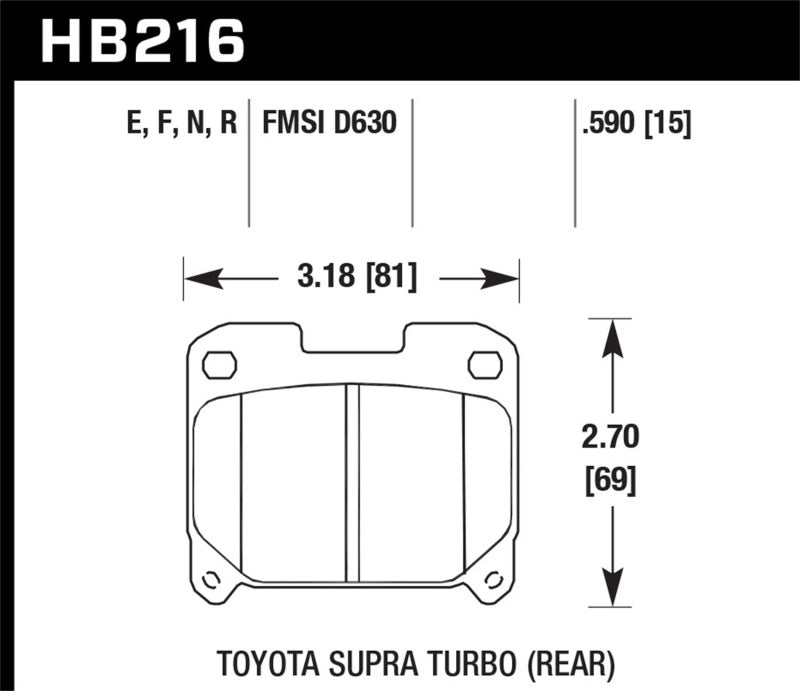 Hawk 93-98 Toyota Supra TT HPS 5.0 Street Rear Brake Pads - 0