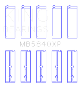 King Engine Bearings Chrysler/Dodge Gen 3 Hemi 5.7L/6.1L/6.4L Crankshaft Main Bearing Set (Set of 5) - 0