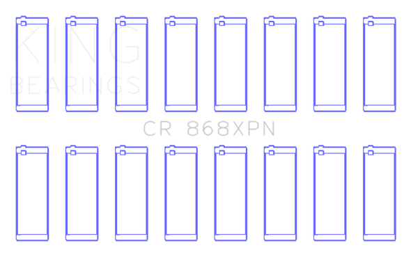 King Engine Bearings Ford V8 4.6L/5.4L SOHC Connecting Rod Bearing Set (8 Pairs) - Size +0.5mm