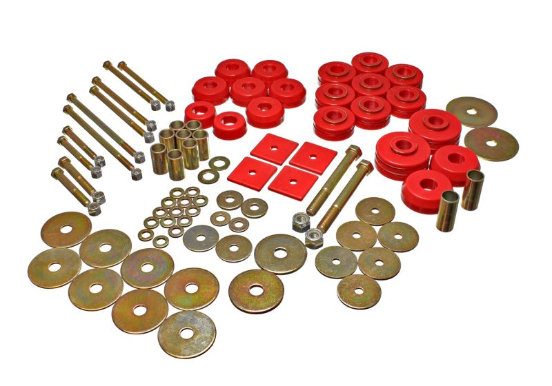 Energy Suspension 67-72 Denali XL/Suburban/Yukon XL 2WD/4WD/67-95 K-5 Blazer Red Body(cab) Mount Set - 0