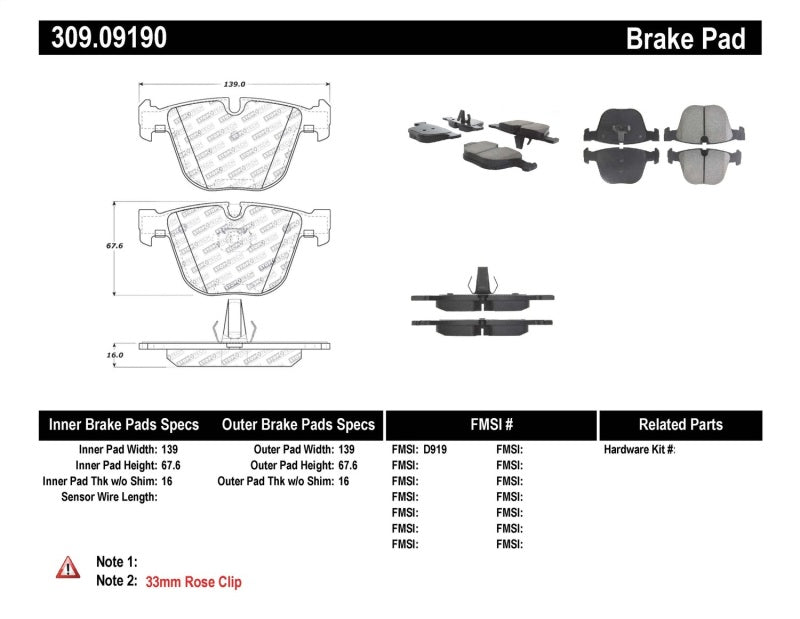 StopTech Performance 06-09 BMW M5 E60 / 07-09 M6 E63/E63 Rear Brake Pads - 0