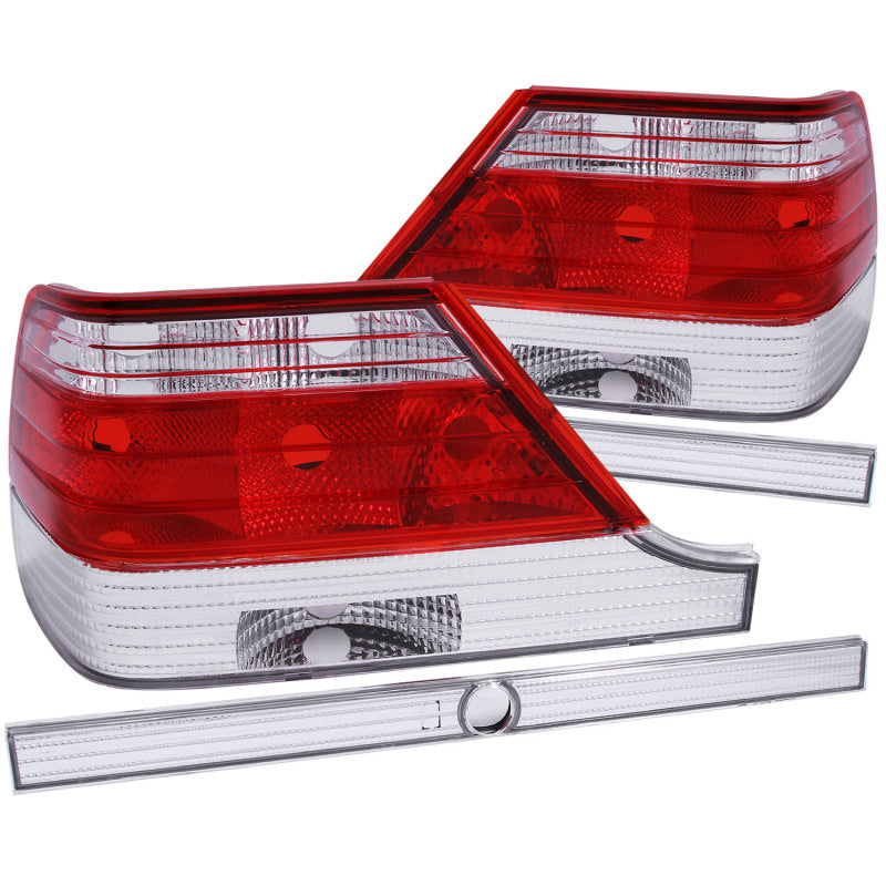 ANZO 1995-1999 Mercedes Benz S Class W140 Taillights Red/Clear - 0