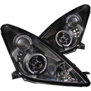 ANZO 2000-2005 Toyota Celica Projector Headlights w/ Halo Black-2