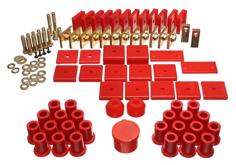 Energy Suspension 64-78 Toyota FJ40 Land Cruiser Red Hyper-Flex Master Bushing Set - 0