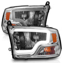 ANZO 2009-2018 Dodge Ram 1500/ 2500/ 3500 Crystal Headlights w/ Light Bar Chrome Housing-13
