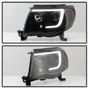 Spyder 05-11 Toyota Tacoma Ver 2 Proj Headlights - Light Bar DRL - Black Smoke PRO-YD-TT05V2-LB-BSM-9