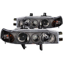 ANZO 1990-1993 Honda Accord Projector Headlights w/ Halo Black 1pc-2