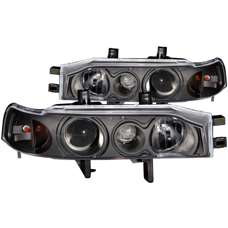 ANZO 1990-1993 Honda Accord Projector Headlights w/ Halo Black 1pc - 0