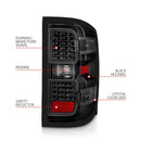 ANZO 15-19 Chevy Silverado 2500HD/3500HD (Factory Halogen Only) LED Tail Lights Black w/Clear Lens-13