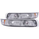 ANZO 1999-2002 Chevrolet Silverado 1500 Euro Parking Lights Chrome w/ Amber Reflector-1