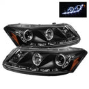 Spyder 08-12 Honda Accord No Crosstour 4Dr Proj Headlights- LED Halo DRL Blk PRO-YD-HA08-4D-HL-BK-2