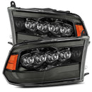 AlphaRex 09-18 Dodge Ram 1500HD NOVA LED Projector Headlights Plank Style Design Alpha Black w/DRL-5