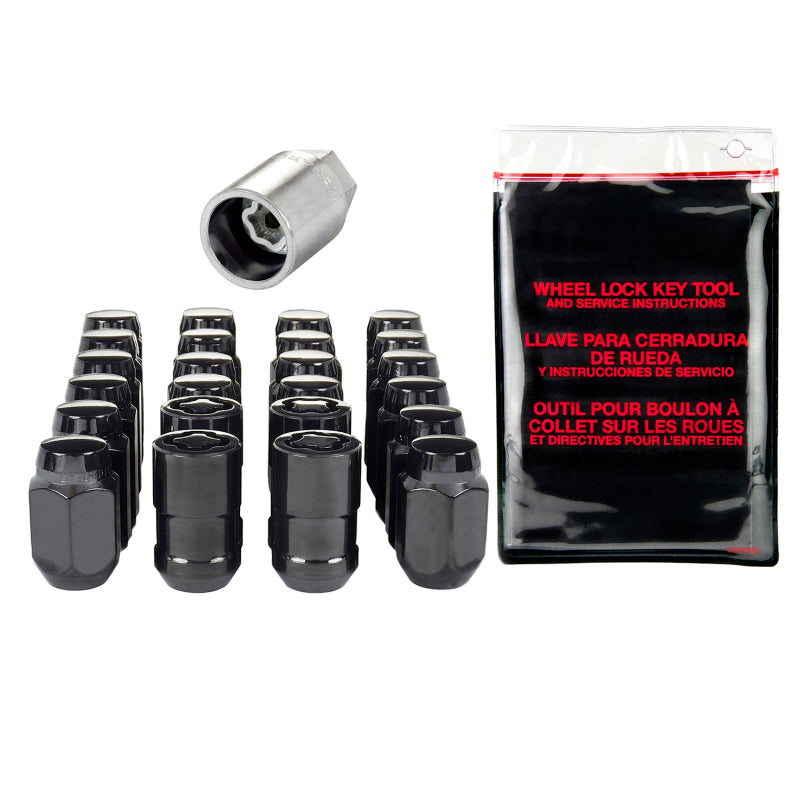 McGard 6 Lug Hex Install Kit w/Locks (Cone Seat Nut) M12X1.5 / 13/16 Hex / 1.5in. Length - Black - 0