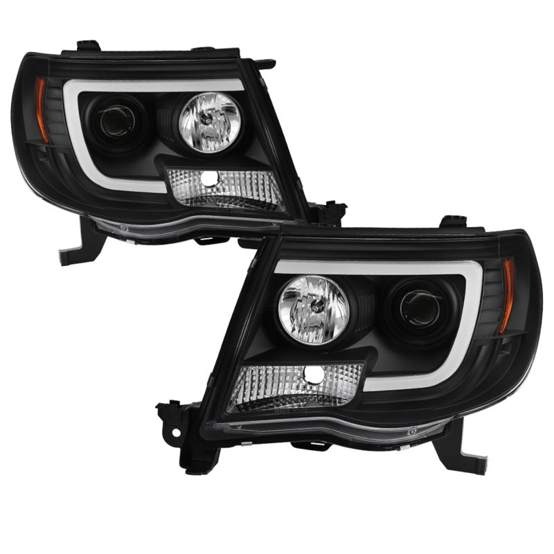 Spyder Toyota Tacoma 05-11 Projector Headlights - Light Bar DRL - Black PRO-YD-TT05V2-LB-BK - 0