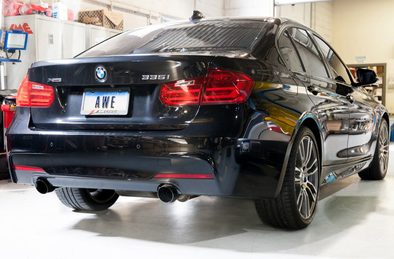 AWE Tuning BMW F3X 335i/435i Touring Edition Axle-Back Exhaust - Diamond Black Tips (102mm) - 0