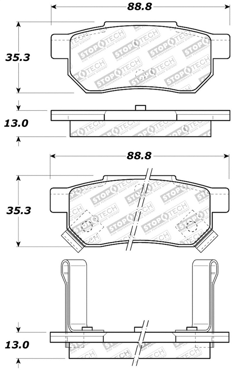 StopTech Performance 90-01 Integra (exc. Type R)/90-93 Civic EX Coupe w rear disc & abs/99-00 Civic - 0