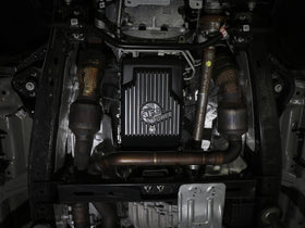 aFe 17-24 Ford F-150 10R60/10R80 Pro Series Rear Transmission Pan Black w/ Machined Fins - 0