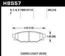 Hawk 08 WRX Rear Performance Ceramic Street Brake Pads-2