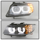 Spyder 09-12 BMW E90 3-Series 4DR Projector Headlights Halogen - LED - Black - PRO-YD-BMWE9009-BK-8