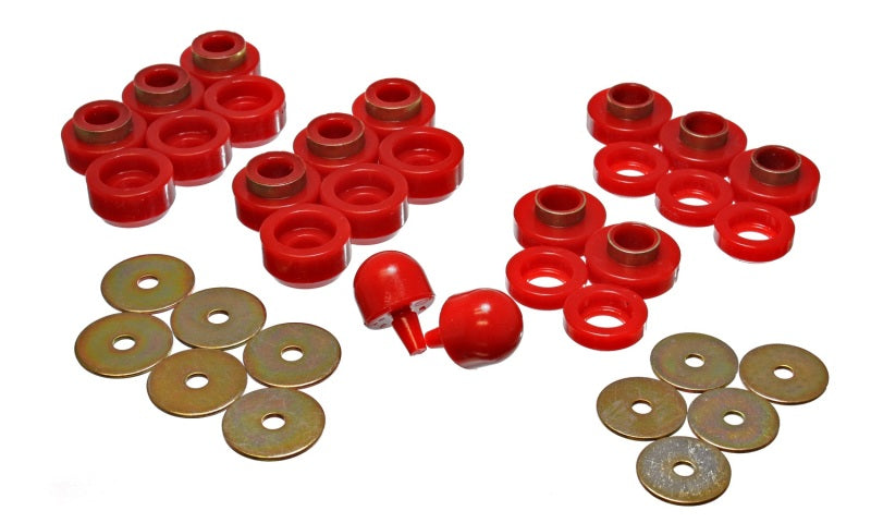 Energy Suspension 97-06 Jeep Wrangler YJ & TJ Red Body(cab) Mount Set - 0