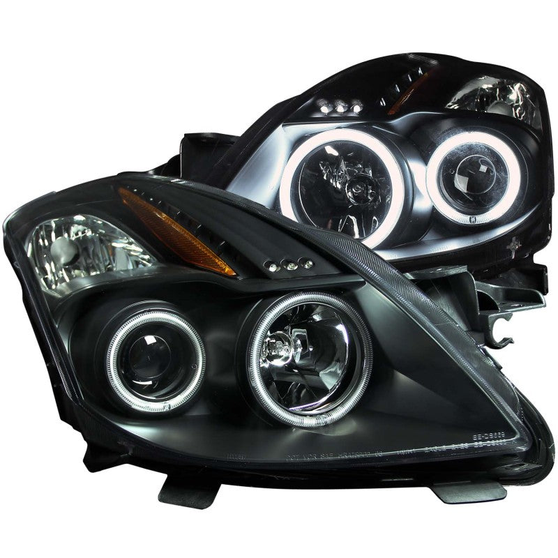 ANZO 2008-2009 Nissan Altima (2 Door ONLY) Projector Headlights w/ Halo Black (CCFL) - 0