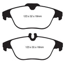 EBC 12-14 Mercedes-Benz C250 (W204) 1.8 Turbo Yellowstuff Rear Brake Pads-13