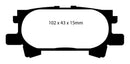 EBC 04-07 Lexus RX330 3.3 Greenstuff Rear Brake Pads-6