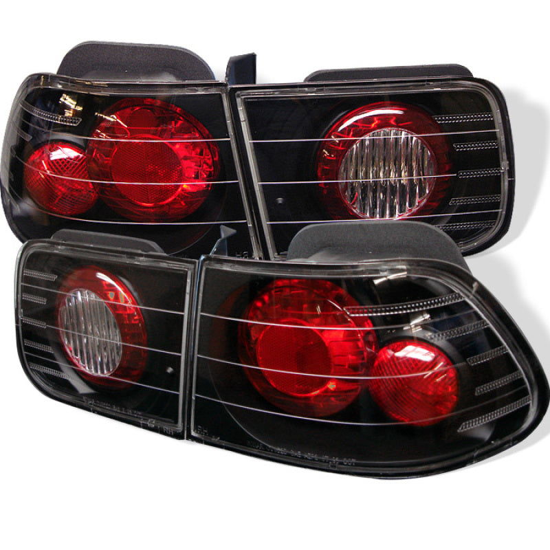 Spyder Honda Civic 96-00 2Dr Euro Style Tail Lights Black ALT-YD-HC96-2D-BK - 0