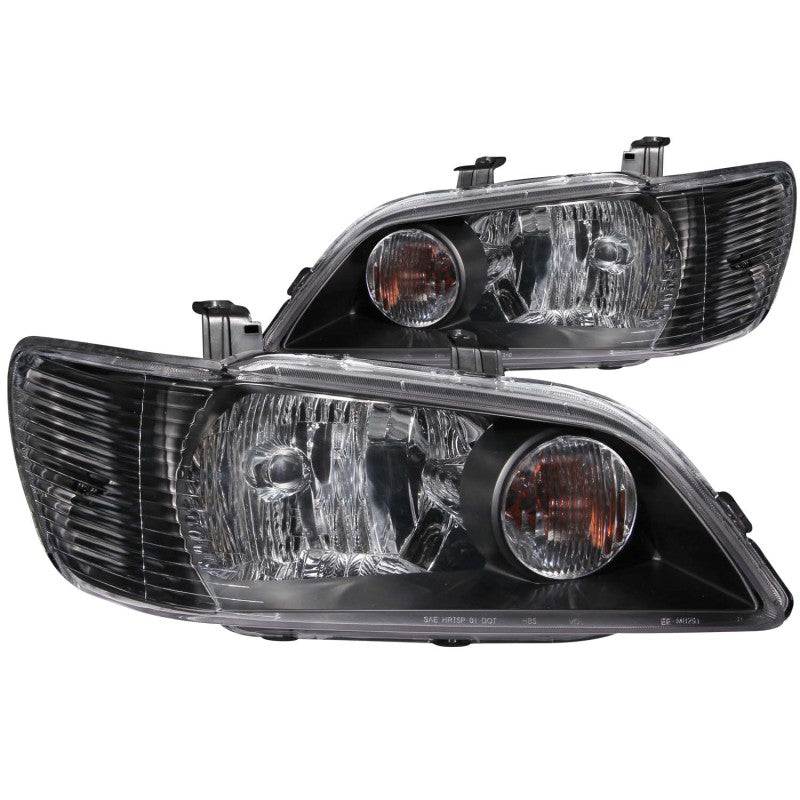 ANZO 2002-2003 Mitsubishi Lancer Crystal Headlights Black - 0