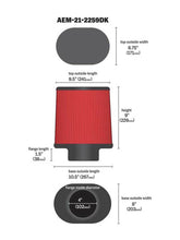 Load image into Gallery viewer, AEM 4.00 inch Dryflow Air Filter Oval 9.00 inch Element