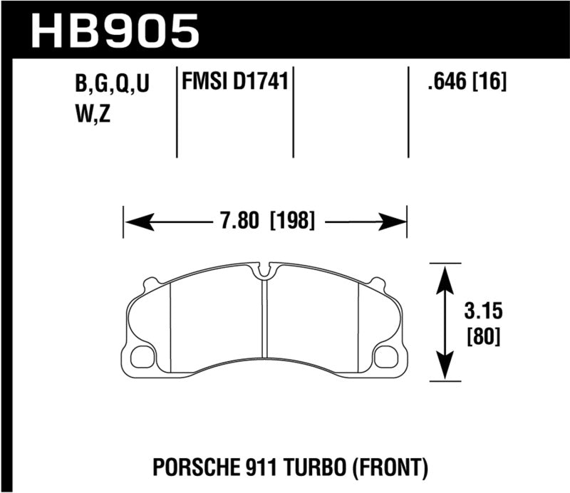 Hawk 14-18 Porsche 911 Performance Ceramic Street Front Brake Pads - 0