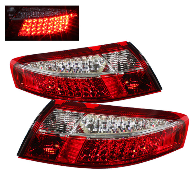 Xtune Porsche 911 996 ( Non 4S. Turbo. GT3 ) 99-04 LED Tail Lights Red Clear ALT-ON-P99699-LED-RC - 0