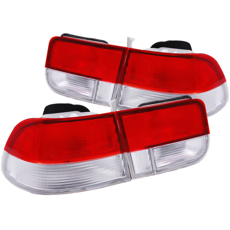 ANZO 1996-2000 Honda Civic Taillights Red/Clear - OEM 4pc - 0