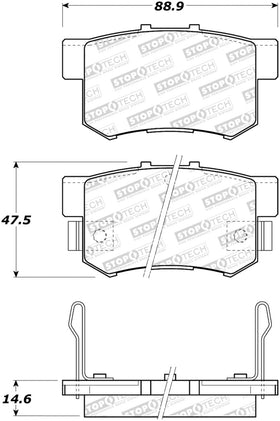 StopTech Performance 2000-2009 Honda S2000 Rear Sport Brake Pads - 0