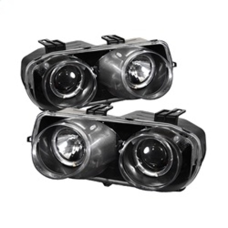 Spyder Acura Integra 94-97 Projector Headlights LED Halo -Black High H1 Low 9006 PRO-YD-AI94-HL-BK - 0