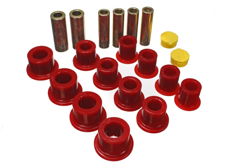 Energy Suspension 00-04 Ford Excursion 4WD / 99-04 F250/F350 4WD Red Front Leaf Spring Bushing Set - 0