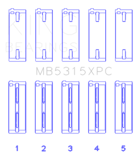 King Engine Bearings Mitsubishi 4G63/4G64 Coated Performance Main Bearing Set - Size STD - 0
