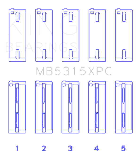 King Engine Bearings Mitsubishi 4G63/4G64 Coated Performance Main Bearing Set - Size STD