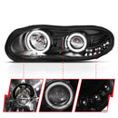 ANZO 1998-2002 Chevrolet Camaro Projector Headlights w/ Halo Black-12